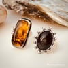 Poseidon Silver Obsidian Ring