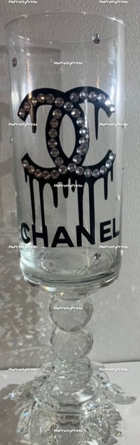 Image 2 of Vase - Inspired Chanel-Dripping w/Diamond cuts 