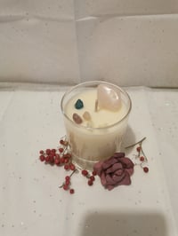 Crystal-infused soy candles