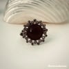 Black Anemone Onyx and Marcasite Ring 