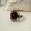 Black Anemone Onyx and Marcasite Ring 