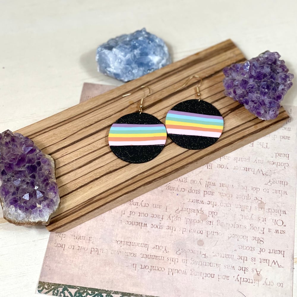 Image of Dark Rainbow Earrings 