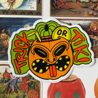 TRICK OR TIKI 4" Vinyl Sticker