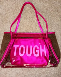 Image 2 of Large Fuschia See-Through Tote Set