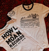 Howl & Moan Records - 5th Anniversary: Shop Front T-Shirt in White