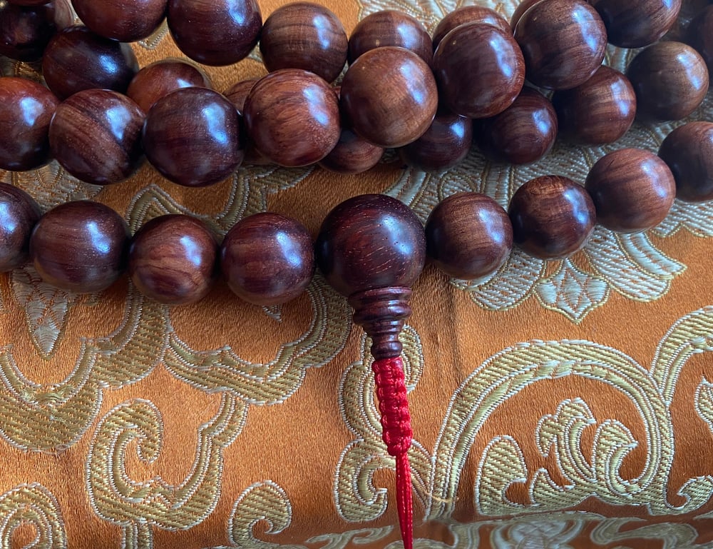 Image of Rosewood Buddhist Mala • 15mm • Extra Large • 18mm Rosewood Guru Bead