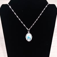 Image 1 of OUR LADY OF GRACE/MIRACULOUS DOUBLE SIDED MEDAL NECKLACE