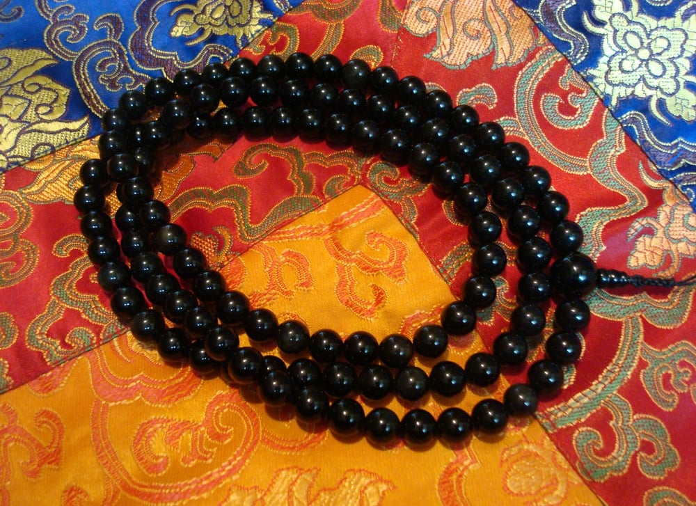 Image of Obsidian Buddhist Mala • 10mm • All Black Mala