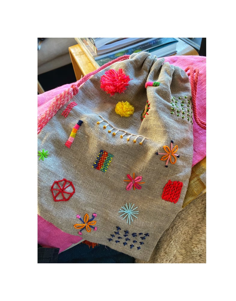Image of Creative embroidery, make a little treasure bag with Cath Saturday April 9th 1-4pm