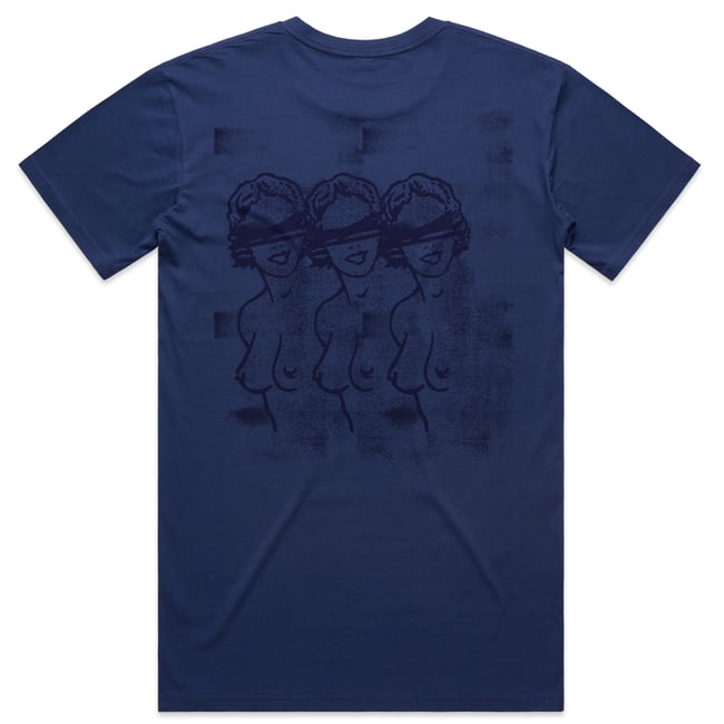Blind folded tee - cobalt