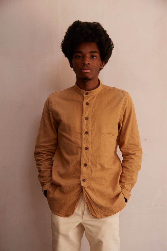 Image of Bed Shirt - Tan cotton