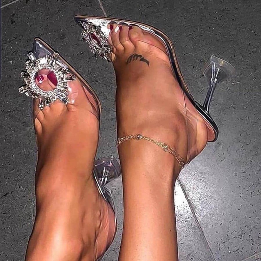 Image of Luxury Women Pumps 2022 Transparent High Heels Sexy Pointed Toe Slip-on Wedding Party Brand Fashion 