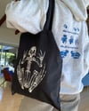 Skeleton Frog Black Tote