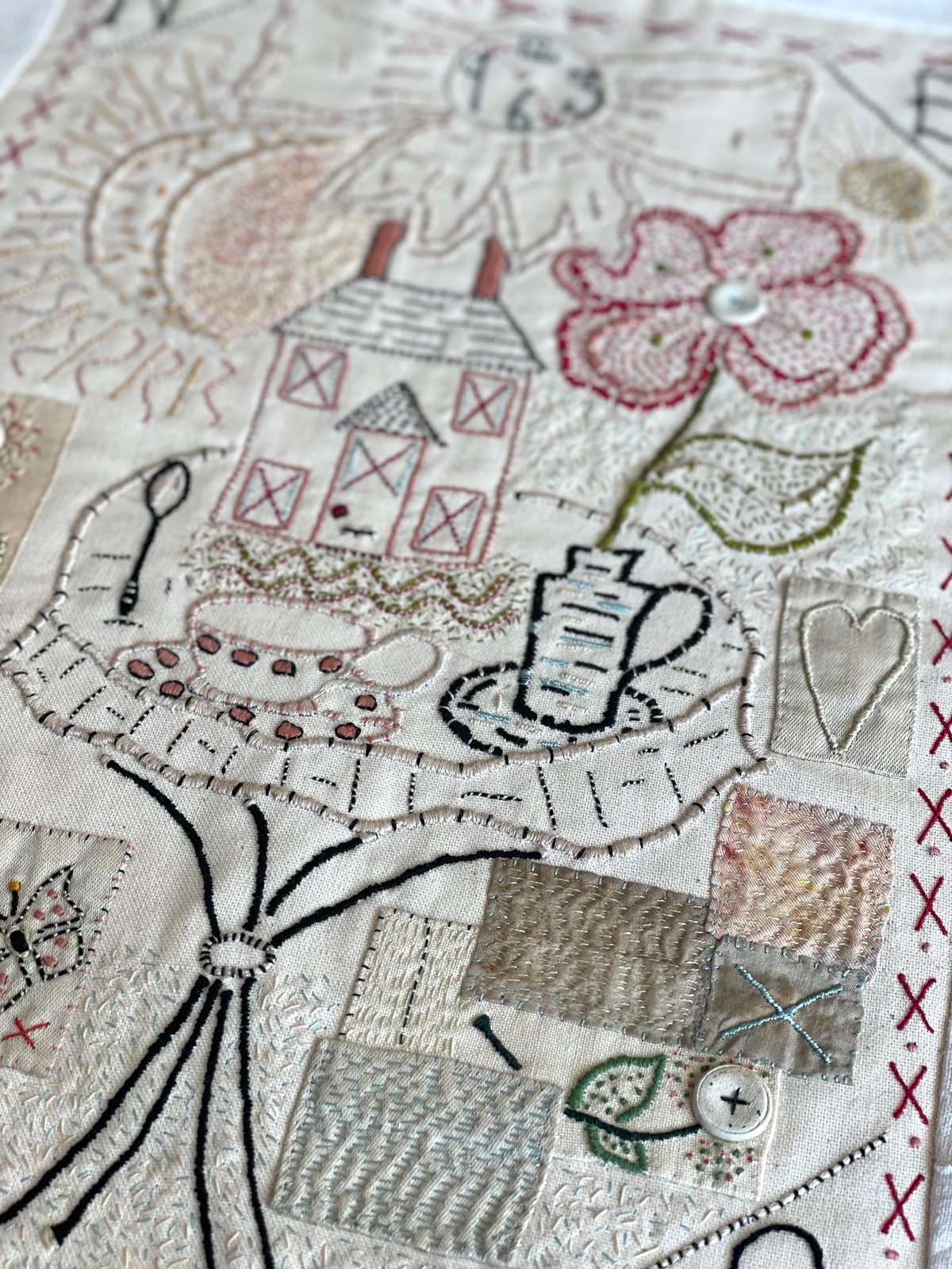 Image of Tea in the Garden Embroidery Template 