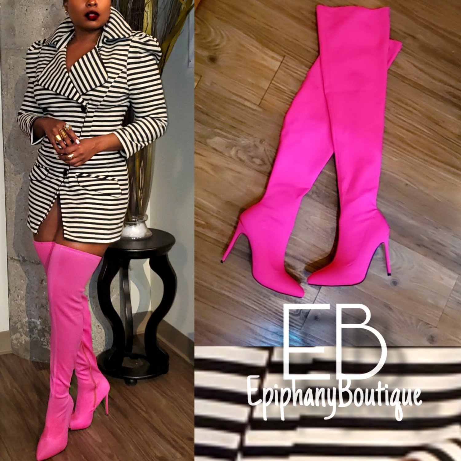 Image of The 'Pinky' Thigh High Boots