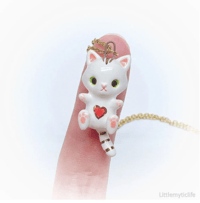 Image 1 of White kitty necklace