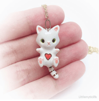 Image 2 of White kitty necklace