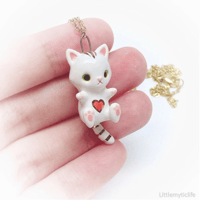 Image 3 of White kitty necklace