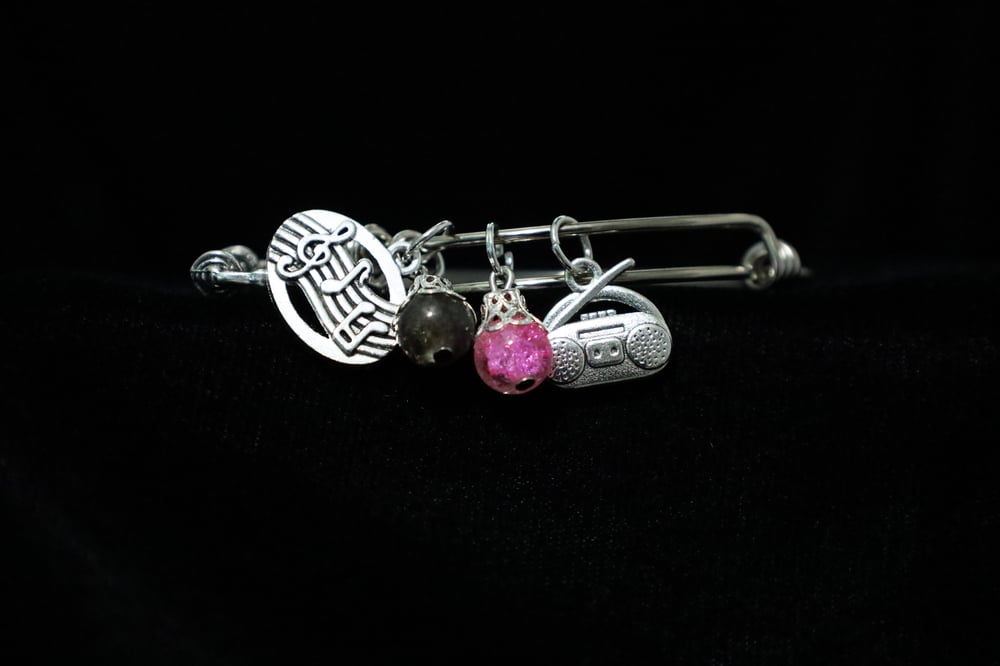 Music Lovers Charms Stainless Steel Adjustable Bangle Bracelet #2