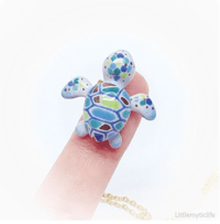 Image 1 of Blue shell turtle necklace