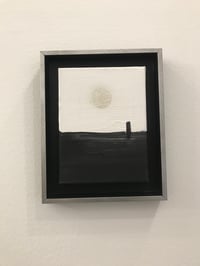 Image 2 of Me and the world no2.- acrylic on canvas with silver, 18x24cm, framed