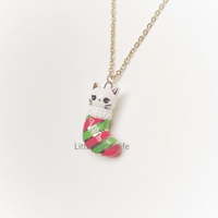 Image 4 of Christmas cat sock necklace