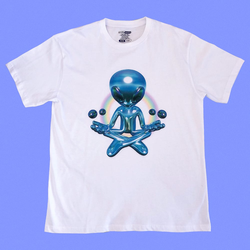 Image of Meditating Alien T-Shirt (White)