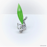 Image 4 of Tabby cat figurine with hole for dry flower