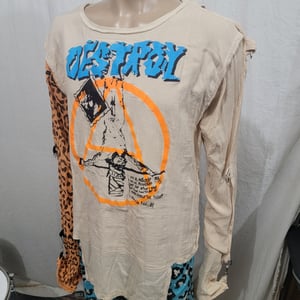 Image of Destroy crucified jesus 1 orange leopard sleeve bondage shirt size Large