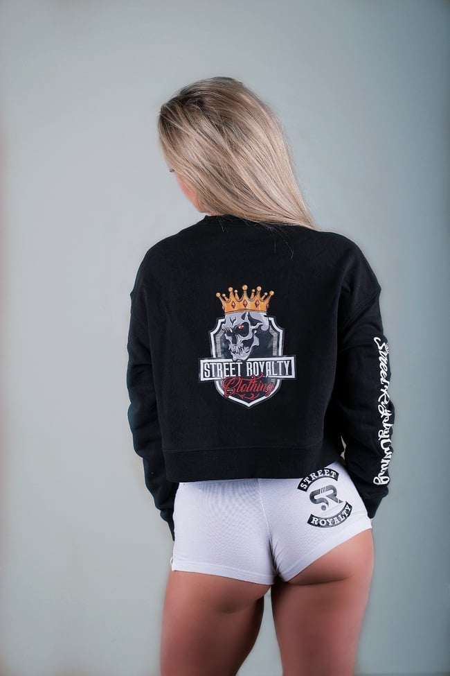 Street Royalty Black Cropped Crew Jumper