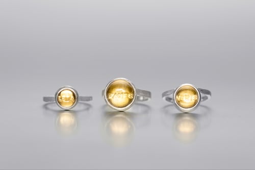 Image of "The merry face of spring..." silver rings with citrines · VERIS LETA FACIES MUNDO PROPINATUR  ·