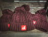 Burgundy twin layered bobble hat - Only 2 left