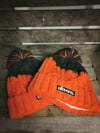 The Last One - Orange/Grey twin layered bobble hat