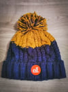 The Last 2 - Mustard/Navy twin layer bobble hat