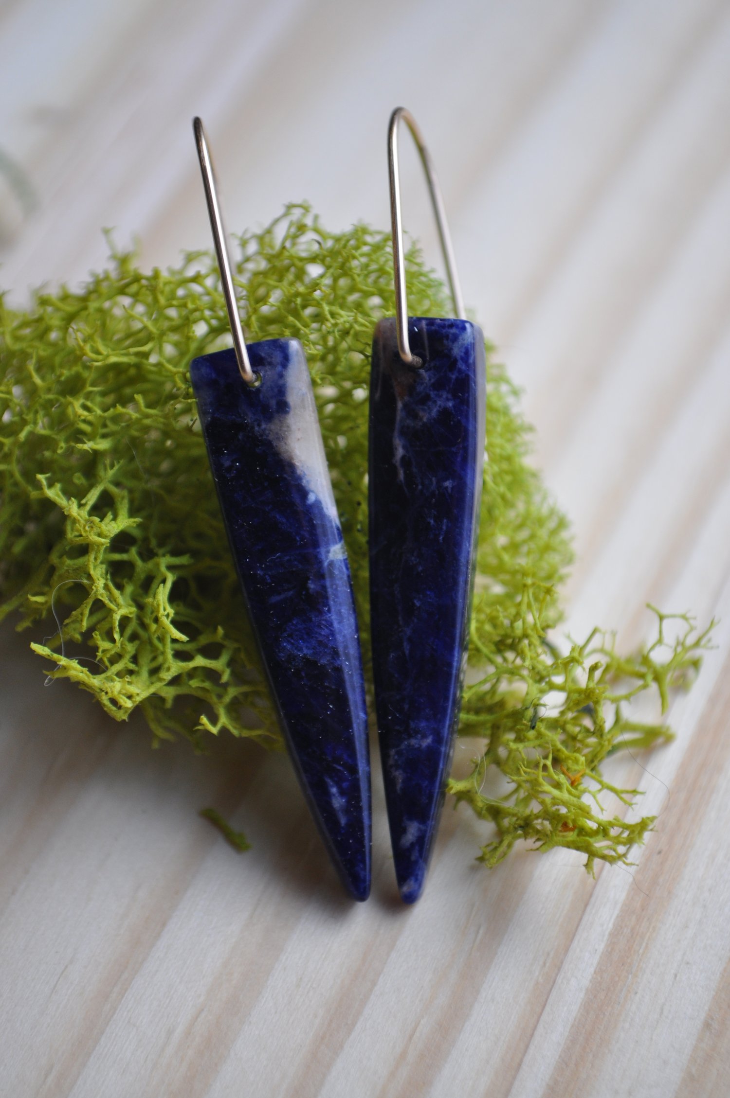 Image of One of a Kind Sodalite Spike Dangles