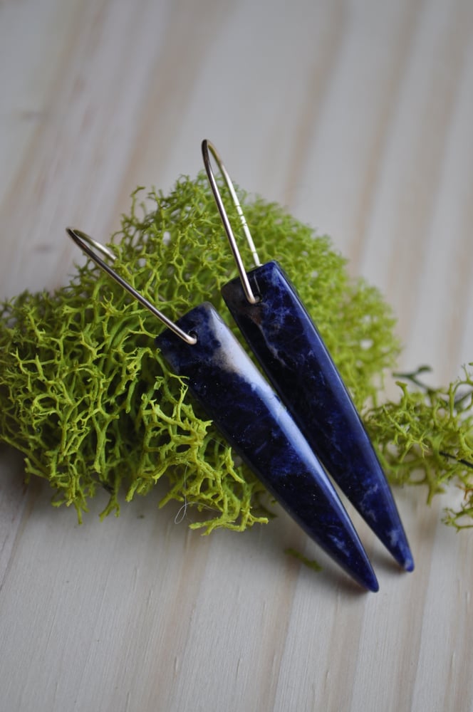 Image of One of a Kind Sodalite Spike Dangles