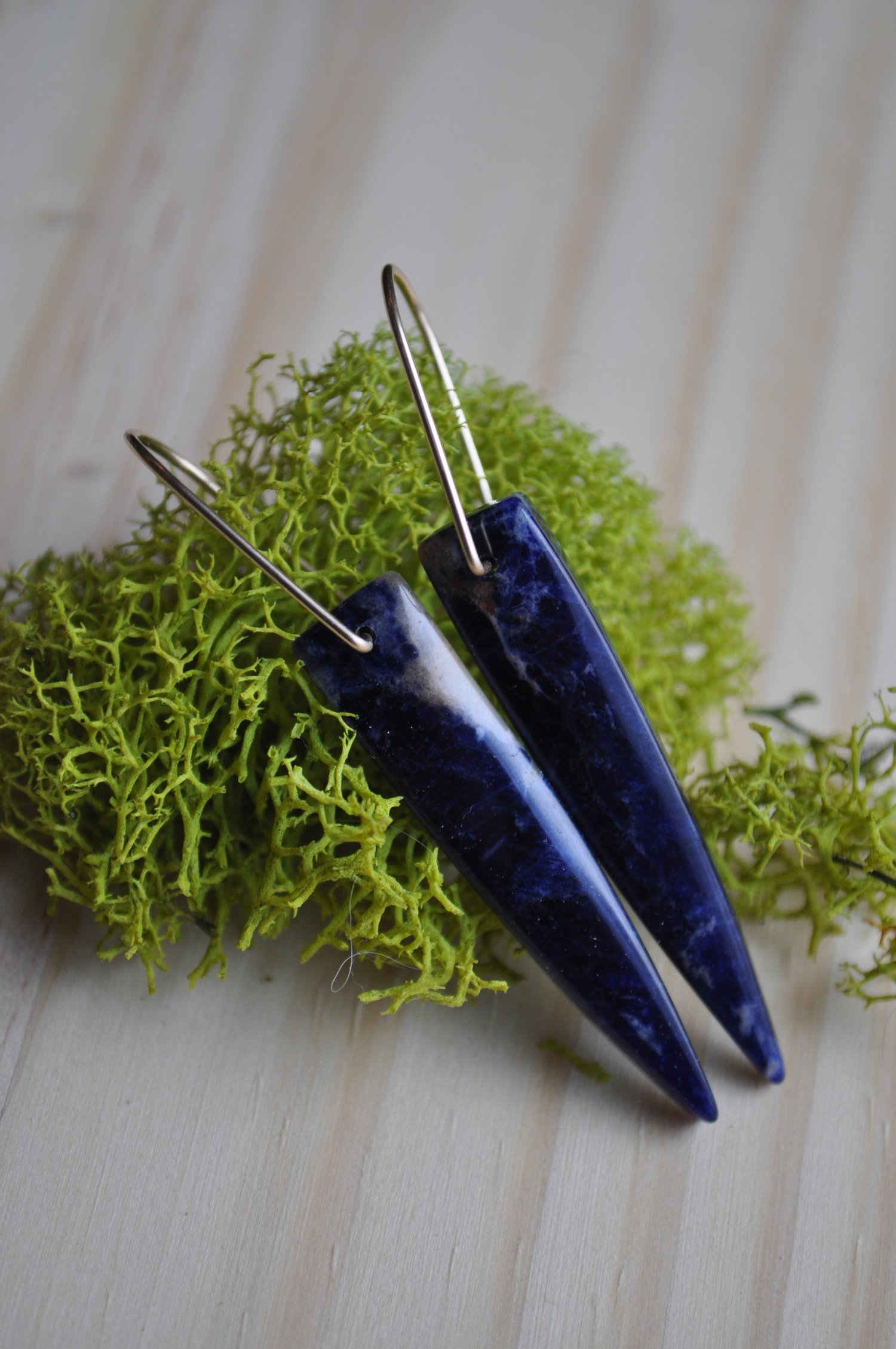 Image of One of a Kind Sodalite Spike Dangles