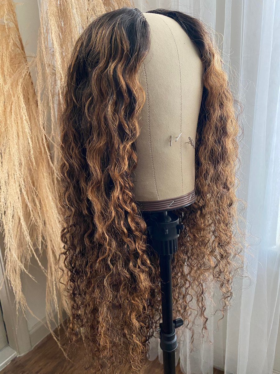 Image of Curly Blonde highlight upart wig