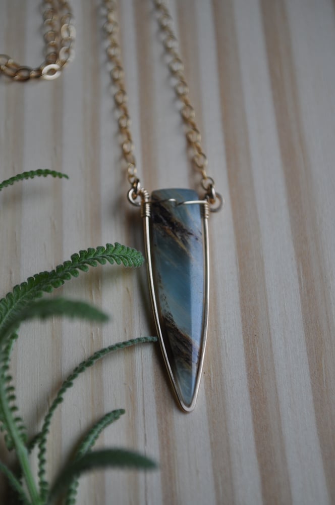 Image of One of a Kind Blue Calcite Point Necklace