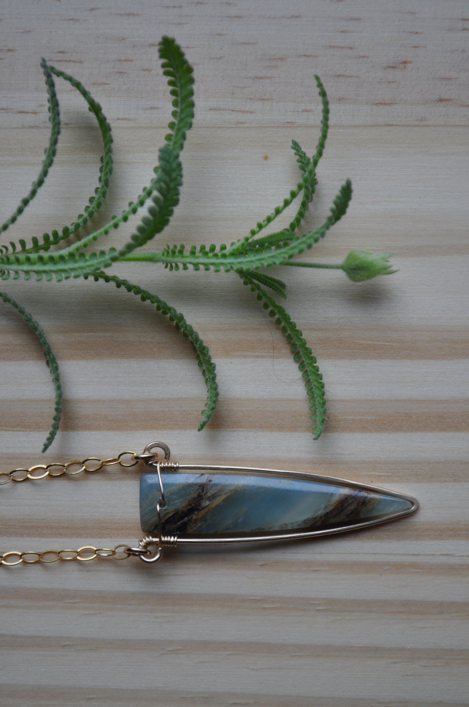 Image of One of a Kind Blue Calcite Point Necklace