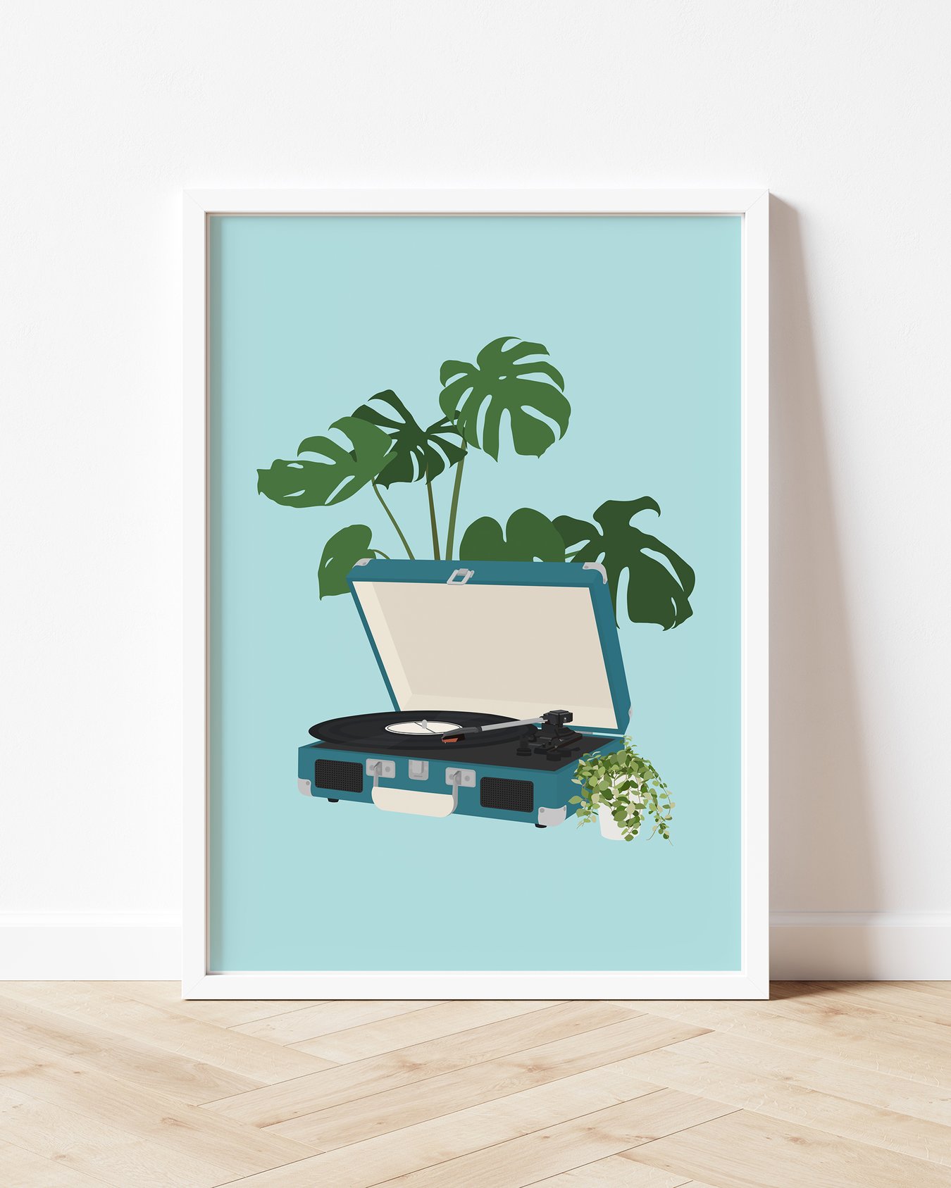Image of Record Player Houseplant Print