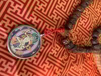 Image 1 of rudraksha mala with white dakini pendant