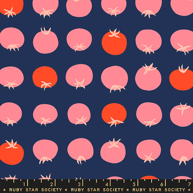 Image of Tomato Tomahto Quilting Cotton Navy