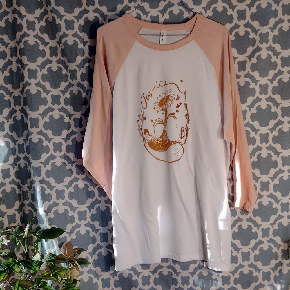 JUSTICE Baseball T-Shirt (White/Heather Peach) Pre-Order