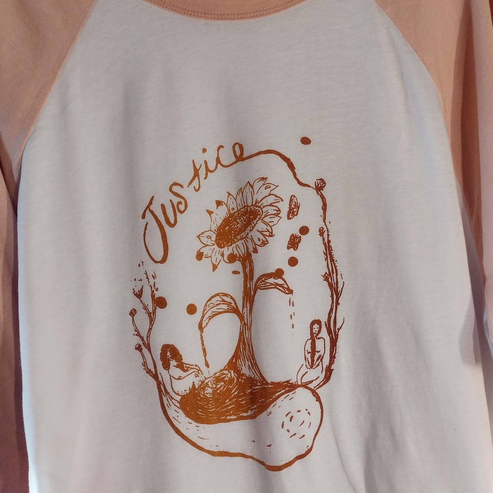 JUSTICE Baseball T-Shirt (White/Heather Peach) Pre-Order