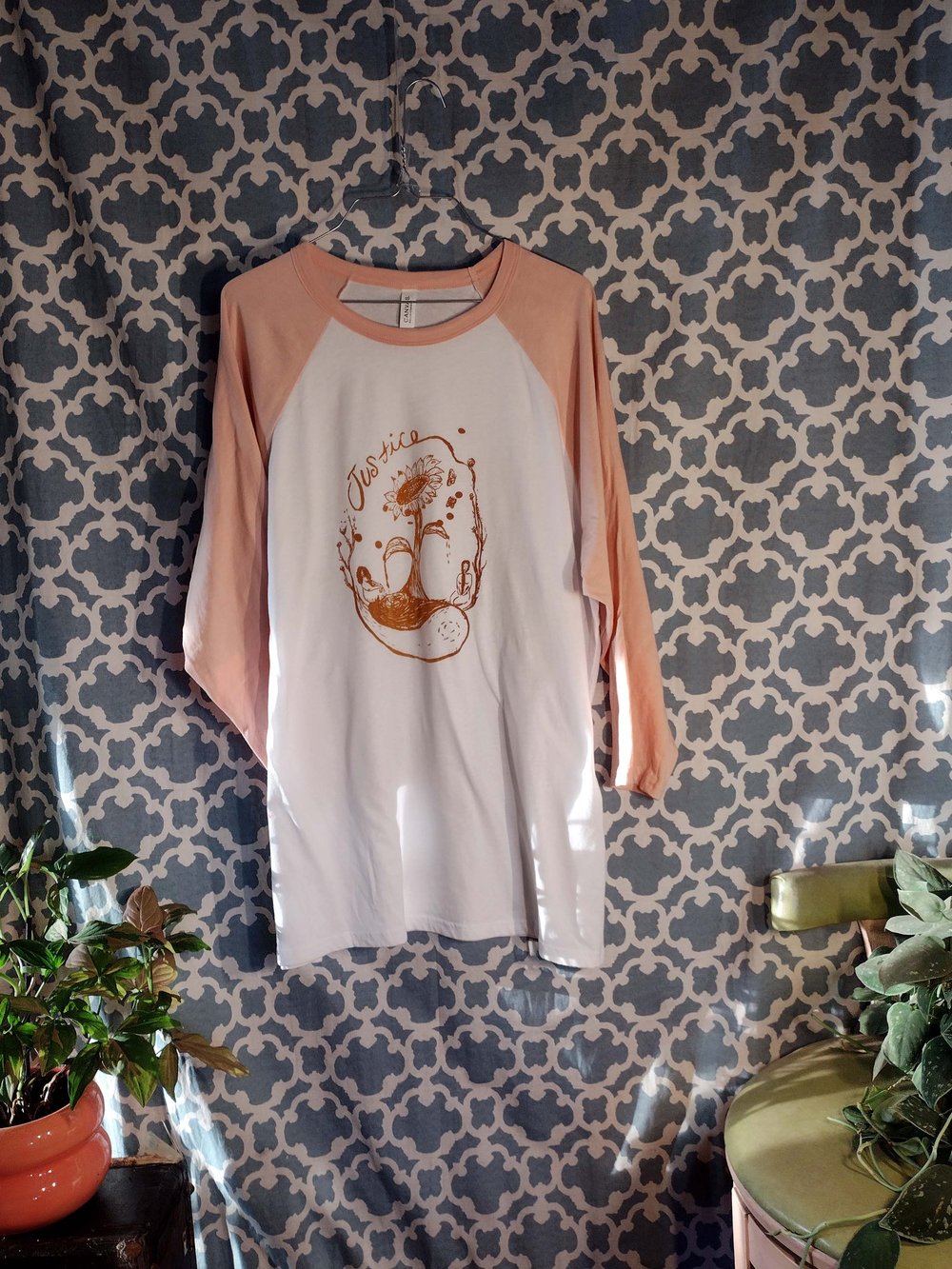 JUSTICE Baseball T-Shirt (White/Heather Peach) Pre-Order