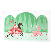 Following a Creepy Creature in the Woods Riso Print