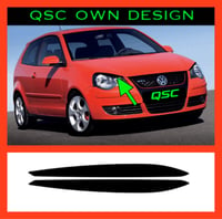 X2 Vw Polo 9n3 Facelift black eyebrow eyelid sticker decal 