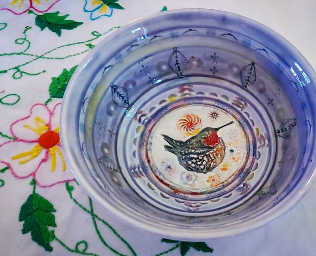Small Nesting Hummingbird Bowl