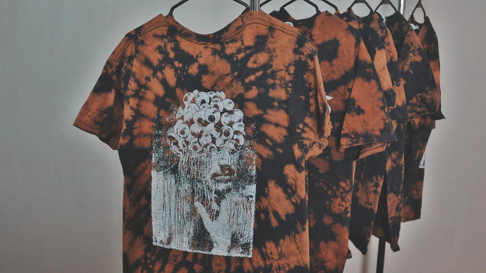 LIMITED EDITION ‘HEAD OF EYES’ BLEACH TIE  DYE [hand dyed by band] 